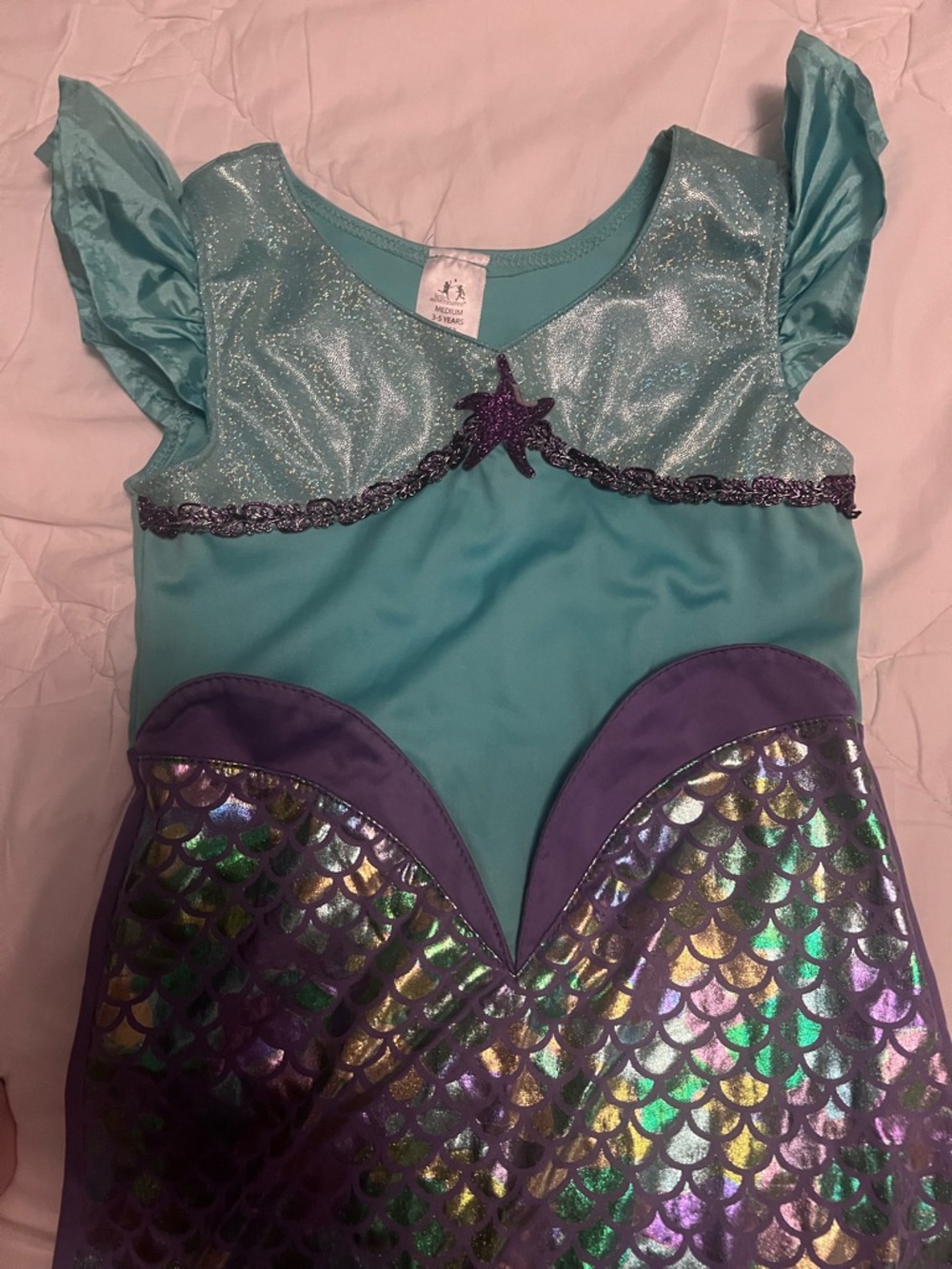 Girls Aqua and Purple Iridescent Mermaid Dress